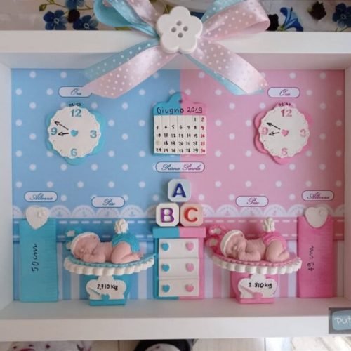 Quadretto nascita gemelli