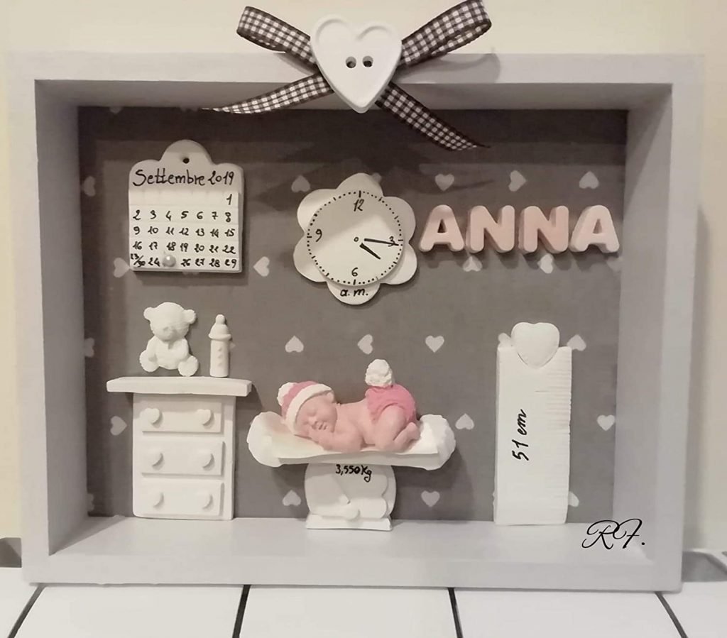 Quadretto nascita 20x25 Shabby - immagine 5