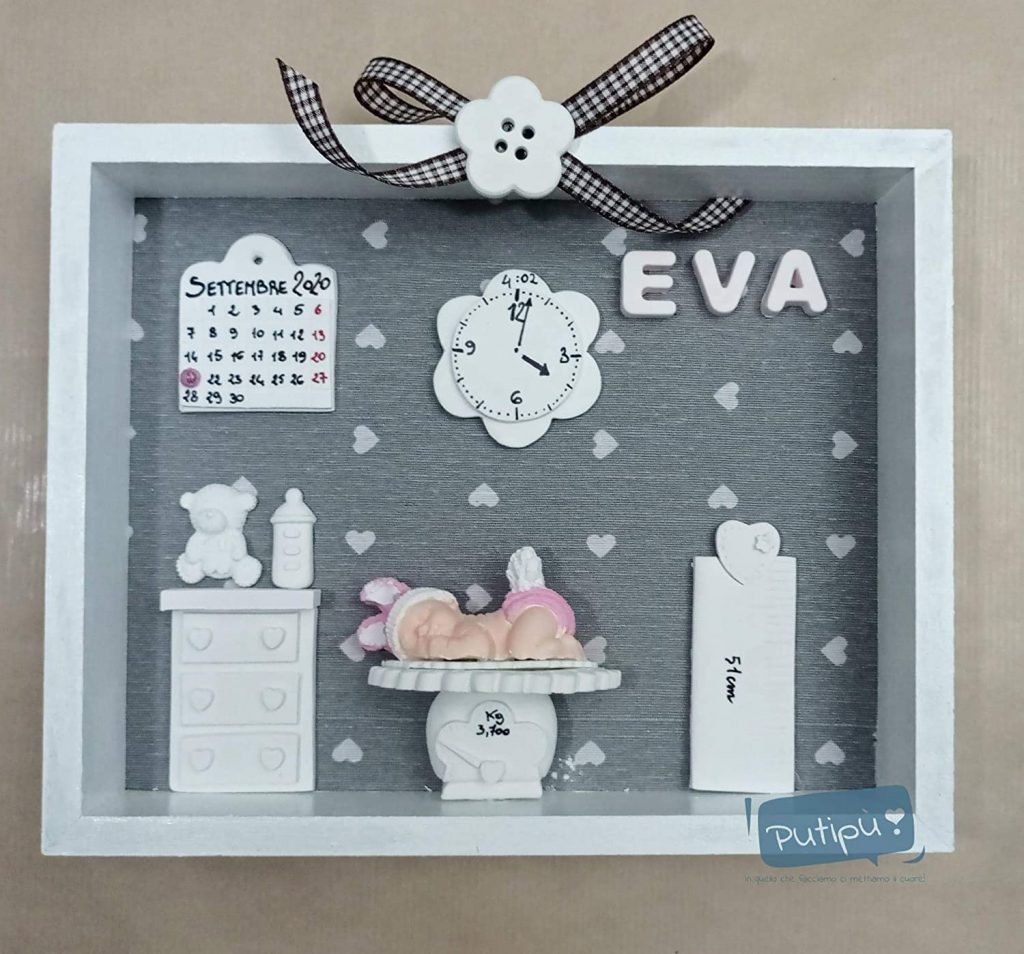 Quadretto nascita 20x25 Shabby